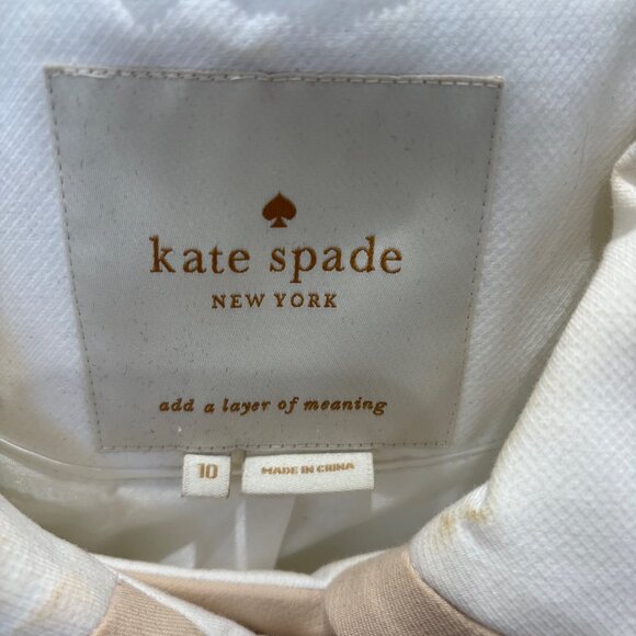 kate spade Monaco Bayle jacket white with tan detailing - Picture 5 of 10